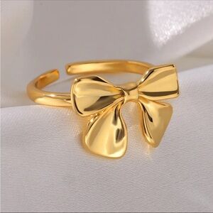 Gold Filled Super Cute Adjustable Bow Ring